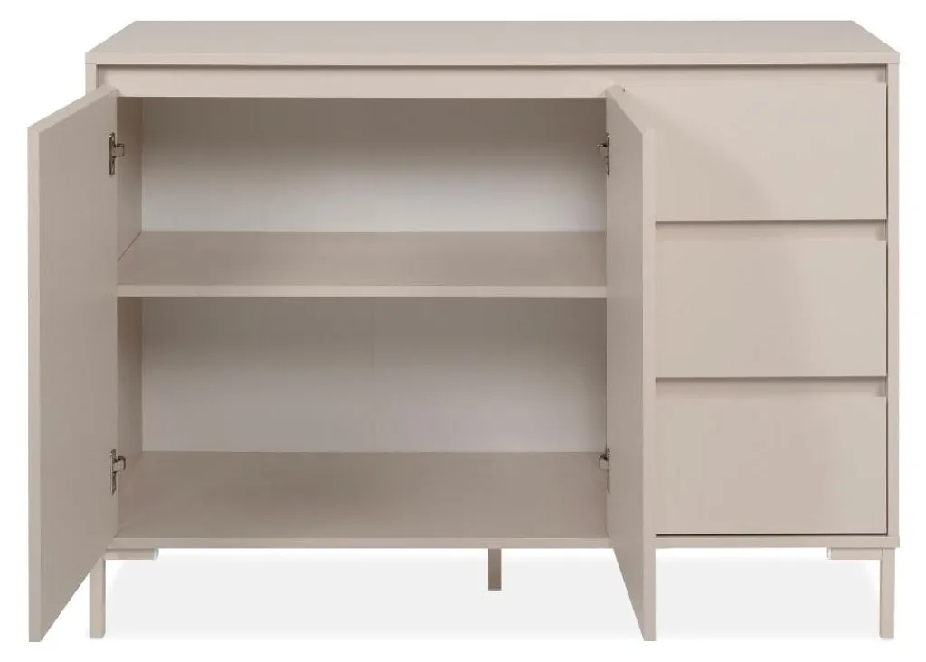 Buffet Compact L120 cm NERIO Cachemire : Solution de Rangement 5 Espaces - 3