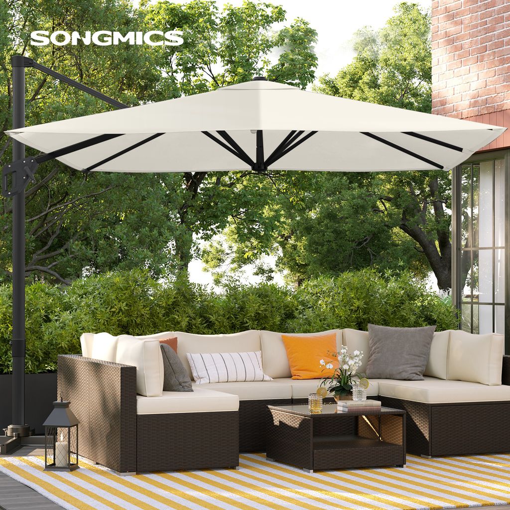 SONGMICS Slunečník Konzolový slunečník 290 x 290 cm UPF 50+ Obrázek produktu 