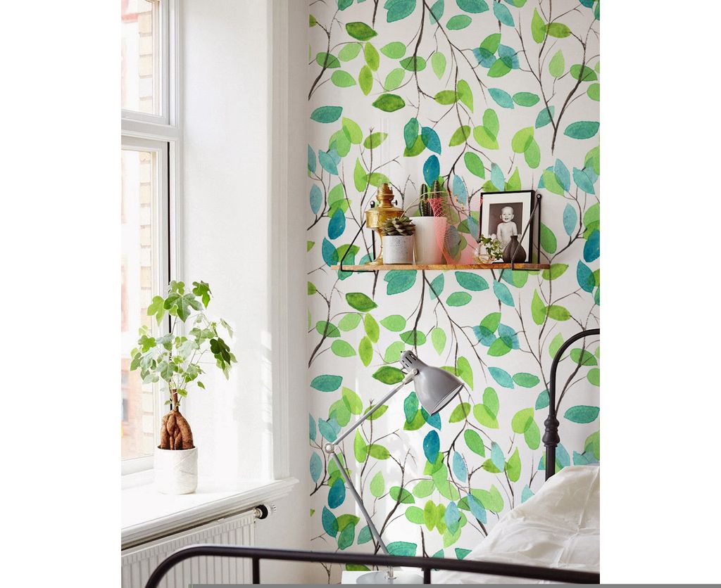 Coloray Fototapete 250x104 cm Latextapete Magicstick - Blätter filigraner Blumen