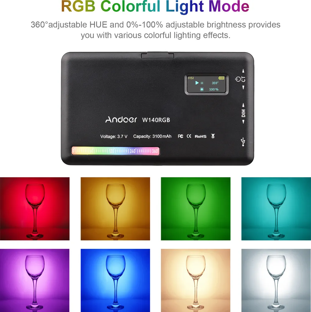 Mini Panneau LED RVB pour Vidéoconférence avec Support Smartphone - 2