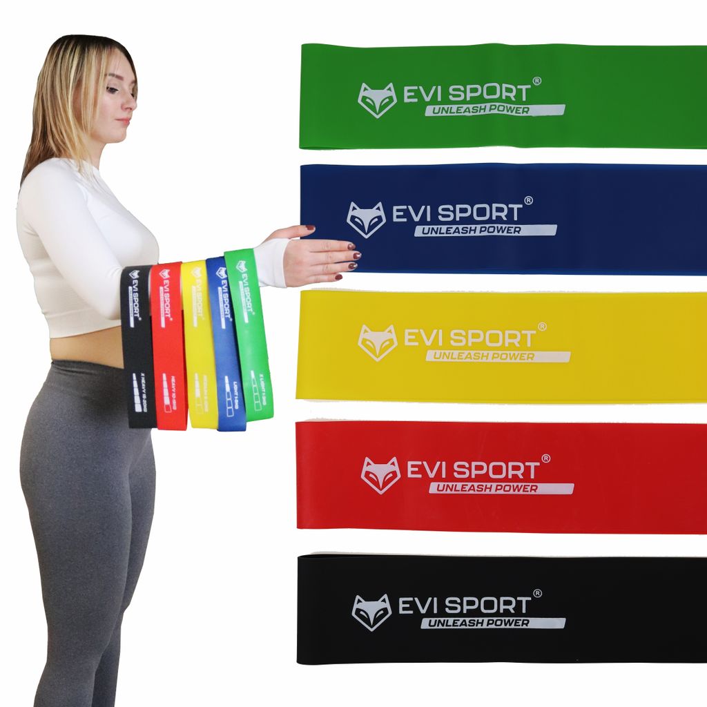Gumy na cvičení + ebook sada, 5 silných gumiček mini band Obrázek produktu 4