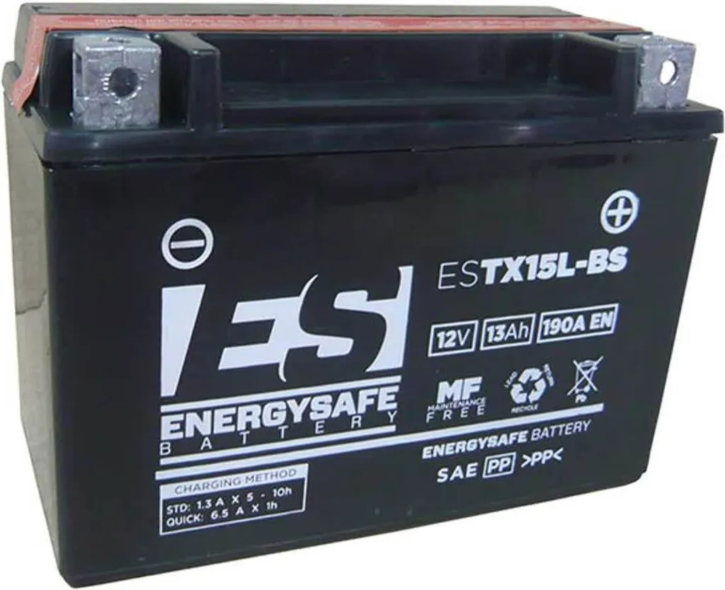 Batterie moto étanche 12V 13Ah ESTX15L-BS EnergySafe haute performance
