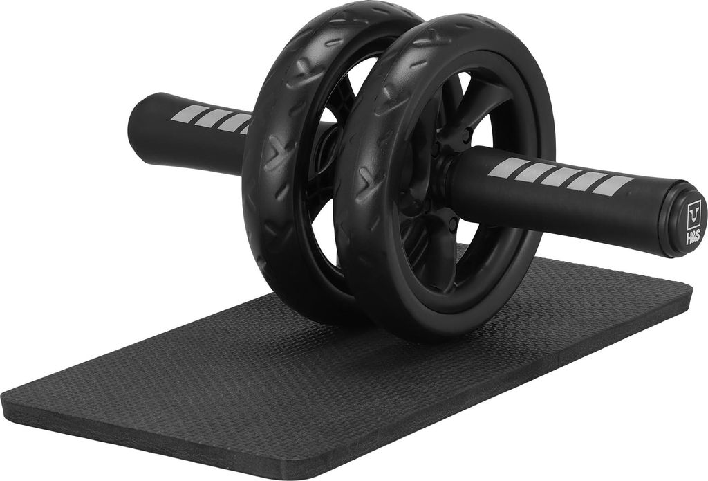 H&S Fitness Bauchmuskeltrainer Bauchroller - Ab Roller Rollentrainer mit extra dicker Polsterung - Bauchtrainer Bauchrolle - Abs Trainer Ab Wheel