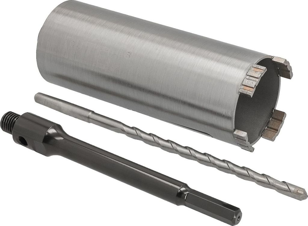 Diamant Bohrkrone Nutzlänge 180 mm Ø 72 mm 6-kant Adapter lang mit Zentrierbohrer