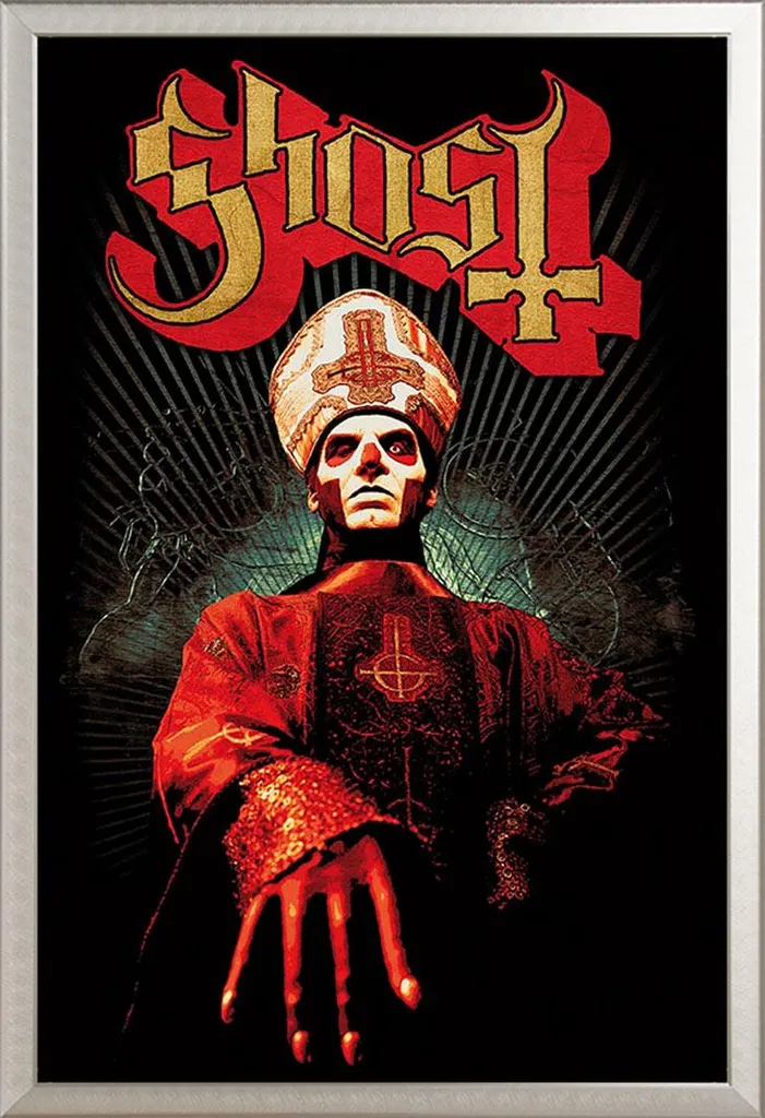 Poster Ghost Papa Emeritus avec Cadre Argent - Protection Acrylique