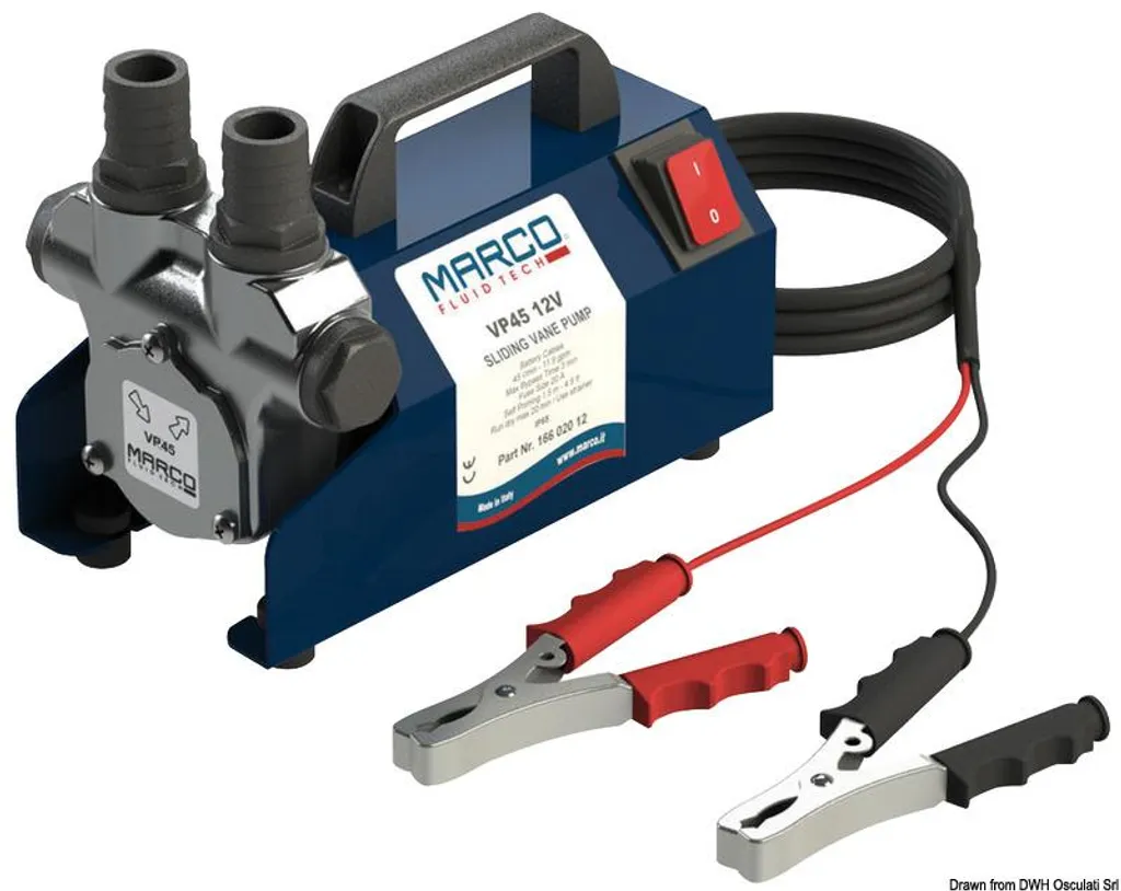 Pompe gasoil 24V auto-amorçante à haut débit avec pinces batterie