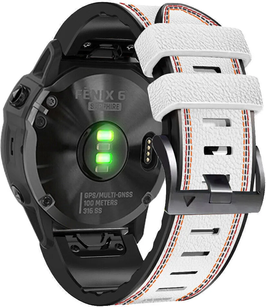 INF Cinturino in silicone bianco per Garmin Fenix 8X 7 6X 6 5X 5 5S Bianco 22 mm