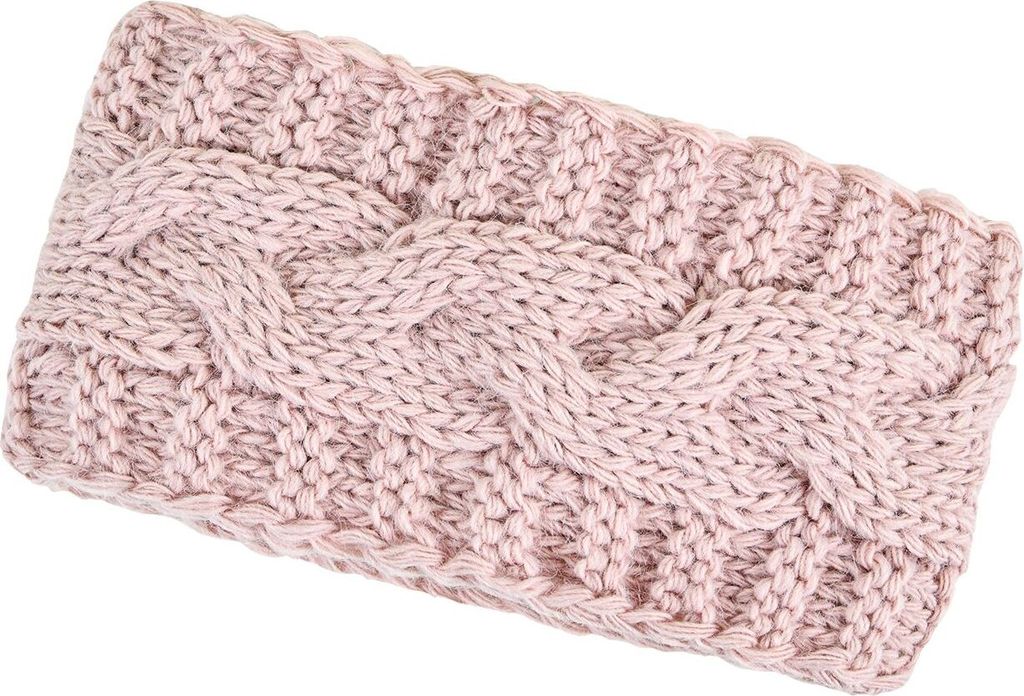 warmes Damen Strick-Stirnband Fleece Futter Zopfmuster Ohrenschutz Haarband Knite Headband Neverless rosa unisize