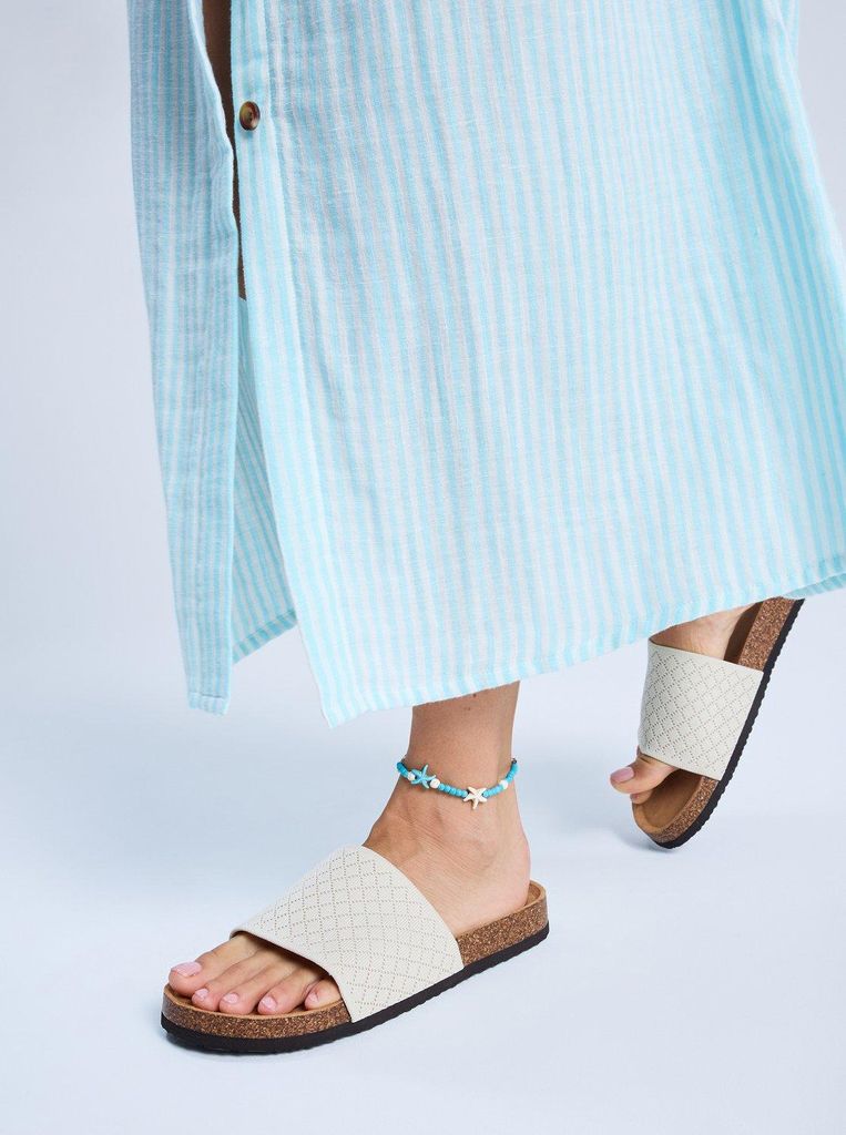 Roxy Mannae Slide Sandalen für Damen, Taupe, Größe 39