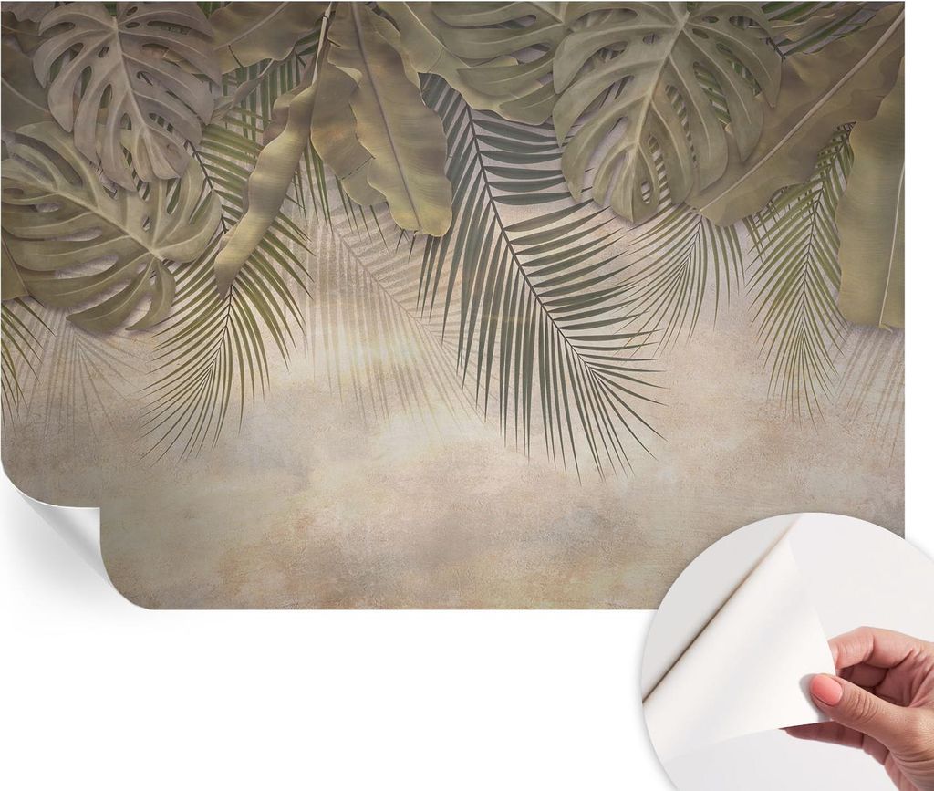 Selbstklebende Wandtapete - Dekorative Tapete für Wohnzimmer - Klebefolie für Wandbilder - Tapetenfolie für Wanddekoration - 104x70 cm - Tropisc...
