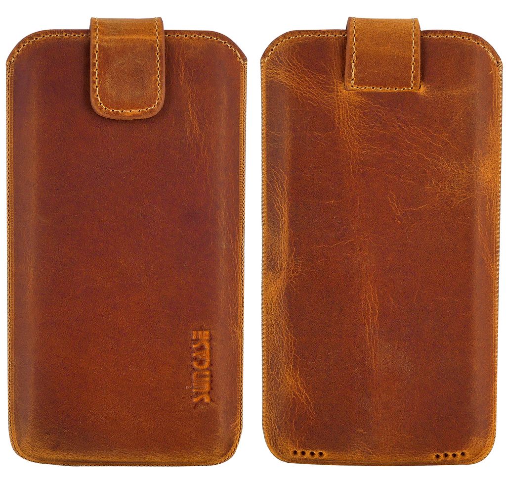 Suncase - Custodia Porta Cellulare in Pelle, Astuccio per Apple iPhone SE 2020, Ultra Sottile, con Linguetta di Estrazione