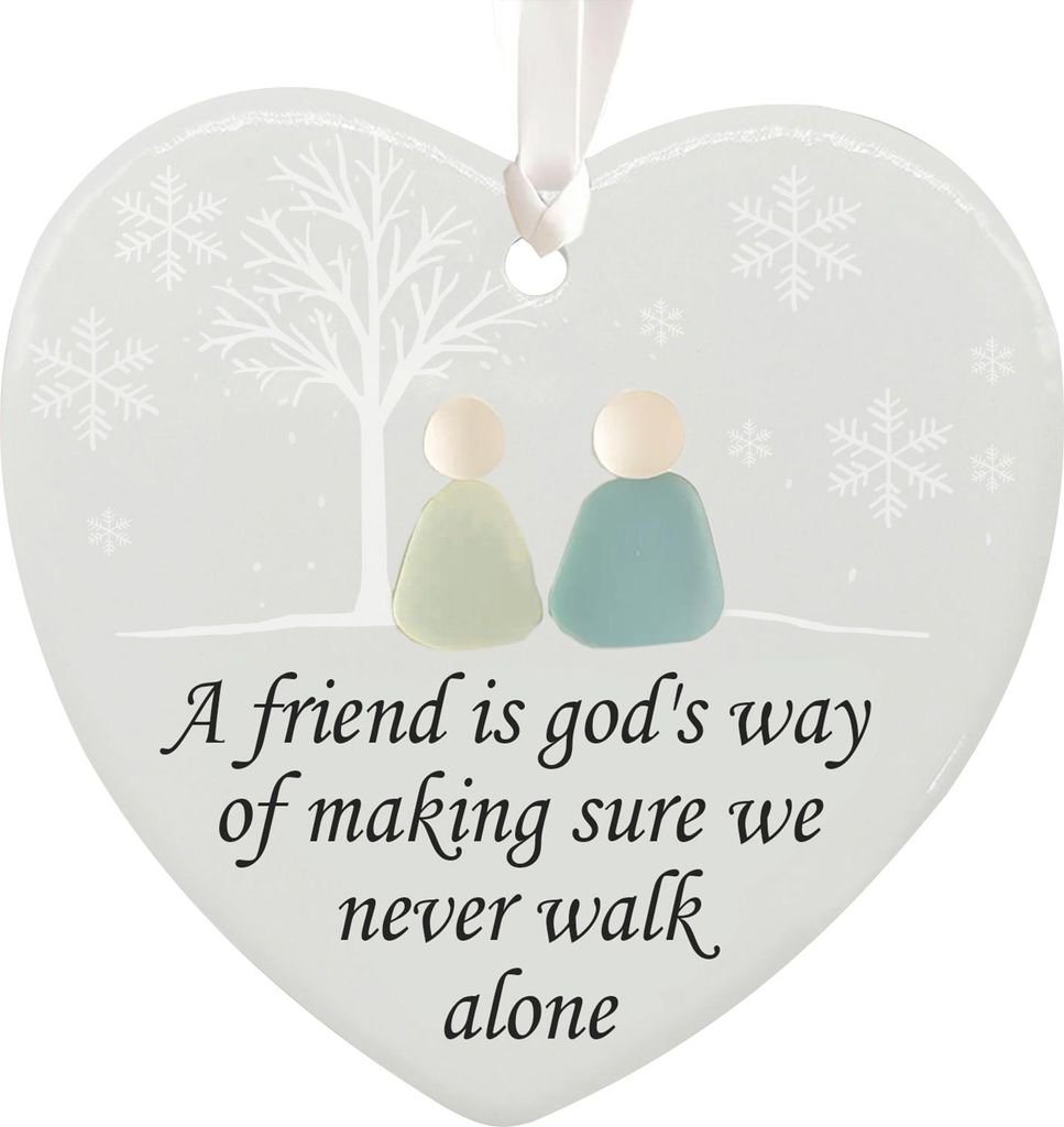 Herzförmige Freundschaftsdeko aus Treibglas, Keramikherz-Ornament, Freundschafts-Andenken, Treibglaskunst, Weihnachtsbaumschmuck zum Aufhängen f...