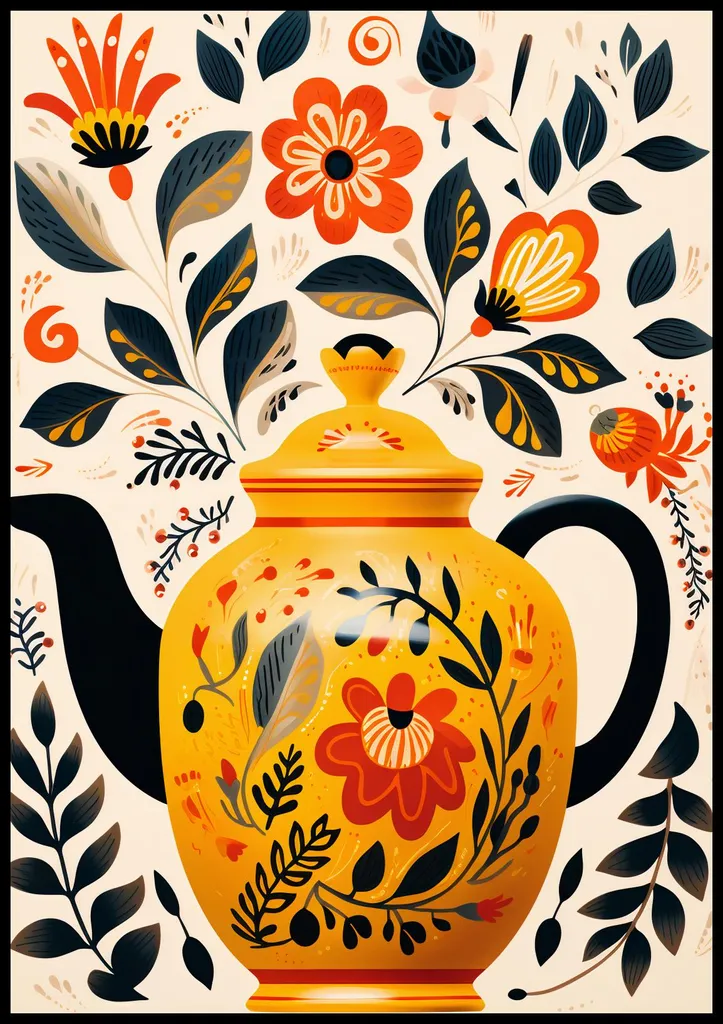 Affiche 70 x 100 cm Souvenirs de la boutique de thé - Poster Grand Format