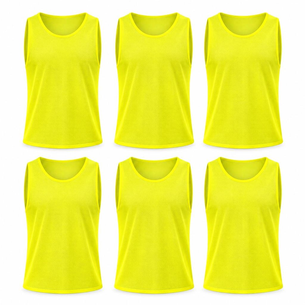 6x Leibchen Training gelb – Trainingsleibchen für Produktbild 
