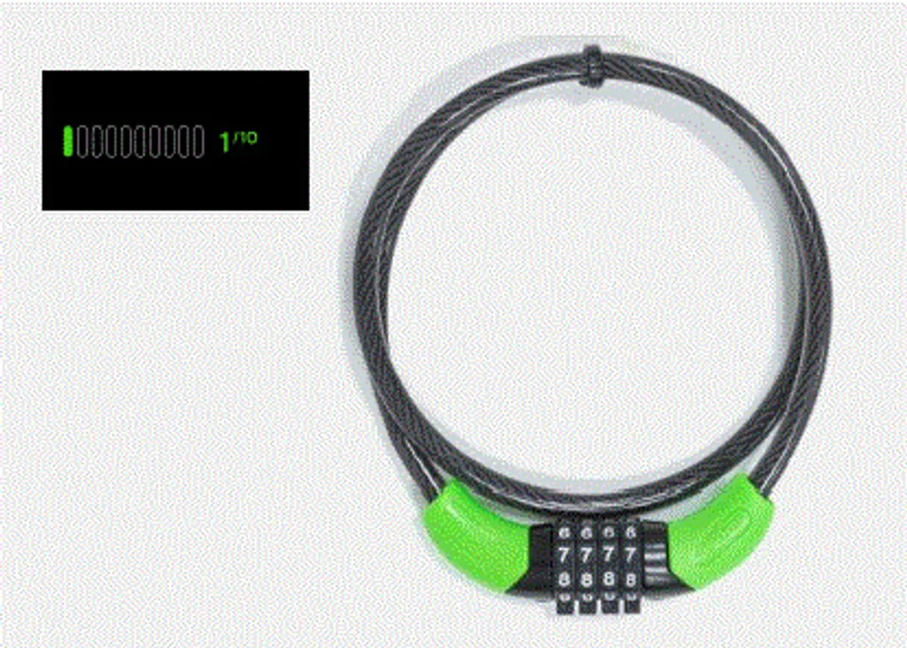 Abus CS 60/8/C serrure à câble à code noir-vert pour sécuriser votre vélo