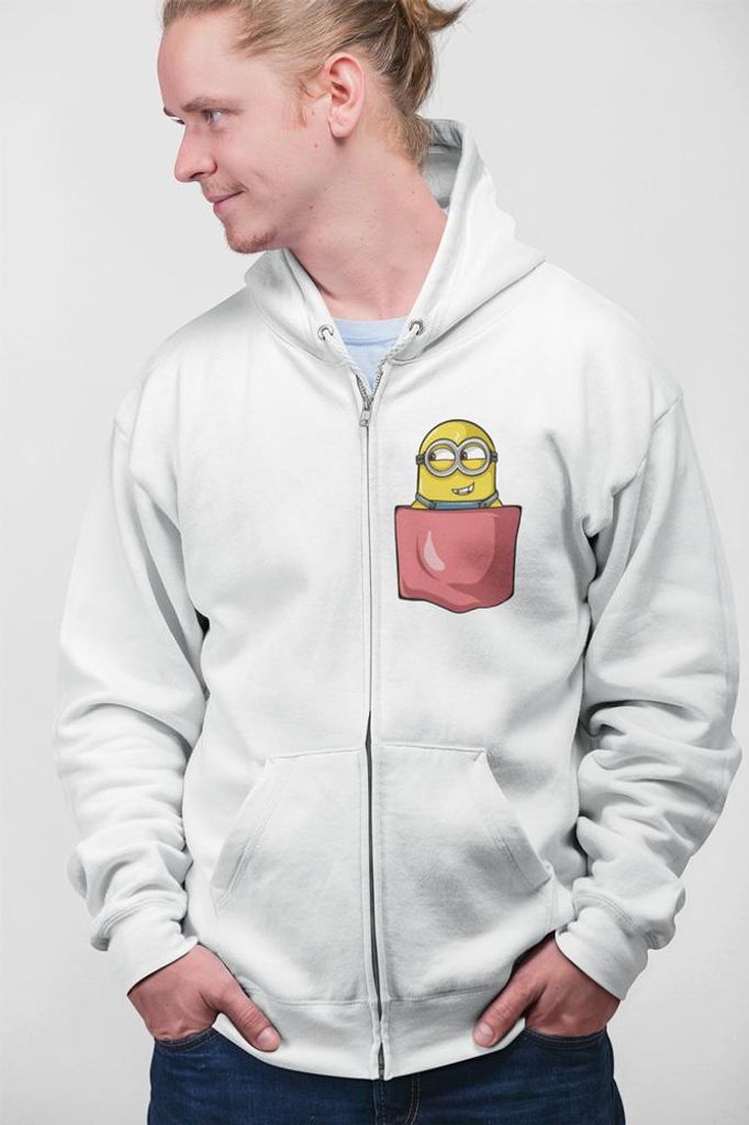 D&B Uni Hoodie ZIPPO00020 Minions Weiß-Größe M
