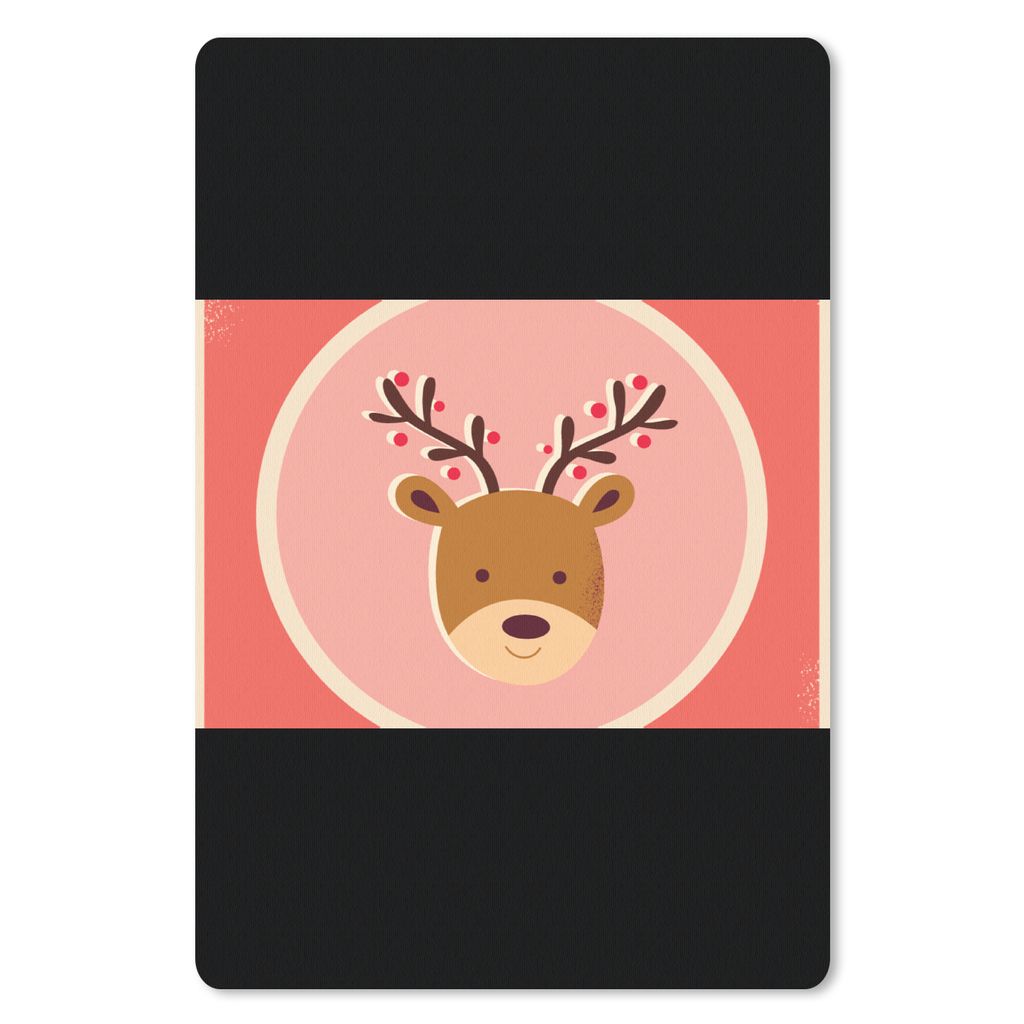 MuchoWow Mauspad Mousepad Rentier - Zitate - Weihnachten - Frohe Weihnachten - Rot - Vintage 40x60 cm - Mousepads - Maus Mat - Pad - Mausunterlag...