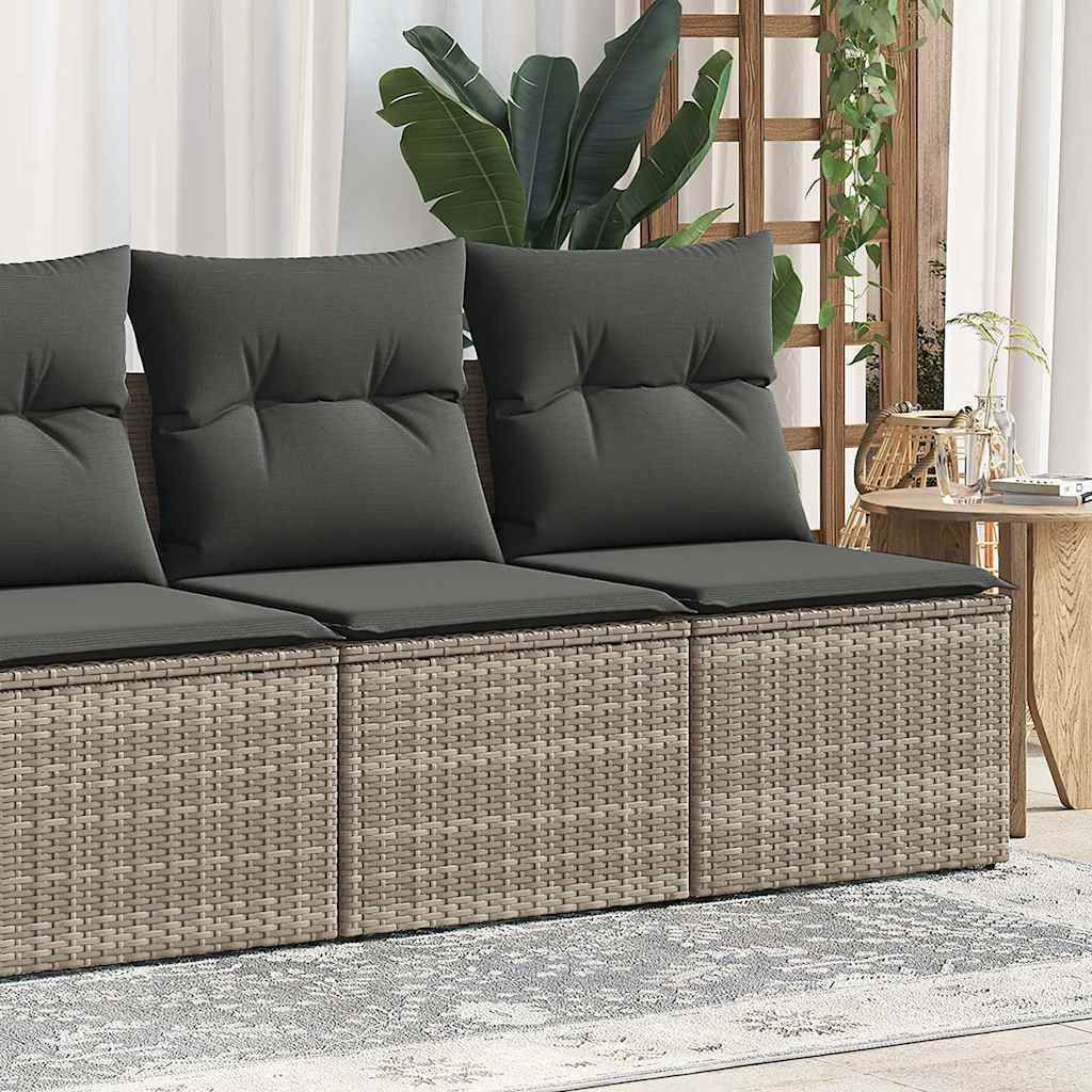 Maison Exclusive - 2-tlg. Garten-Sofagarnitur mit Kissen Grau Poly Rattan Akazie