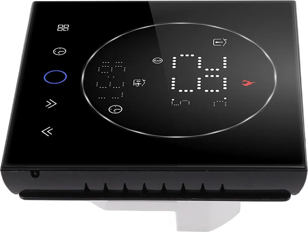Thermostat intelligent programmable précis avec écran carré noir chic