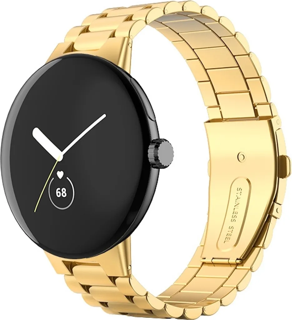 Cinturino Metallo 3 Perline per Google Pixel Watch 3 45mm Oro Inox