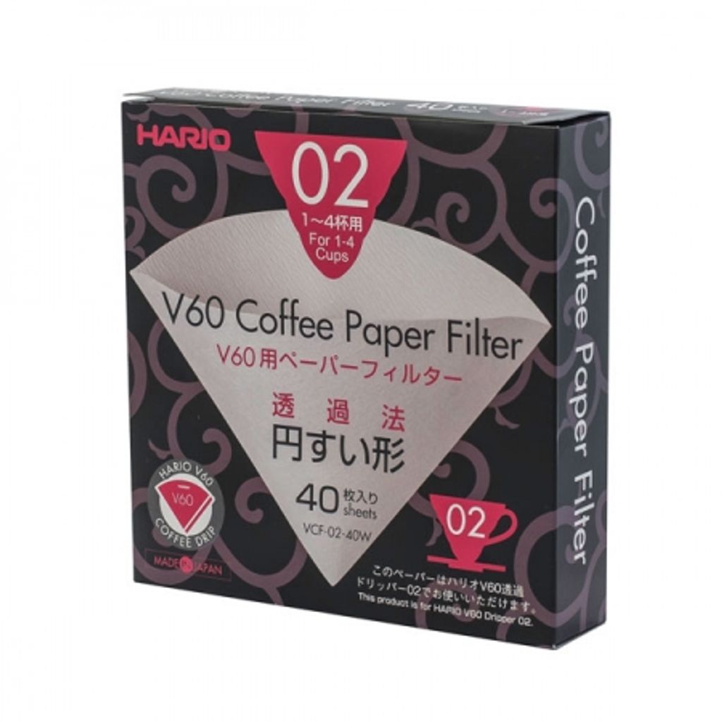 Hario VCF-02-40W, Filter na kávu, Biela, 40 kusov Obrázok produktu 
