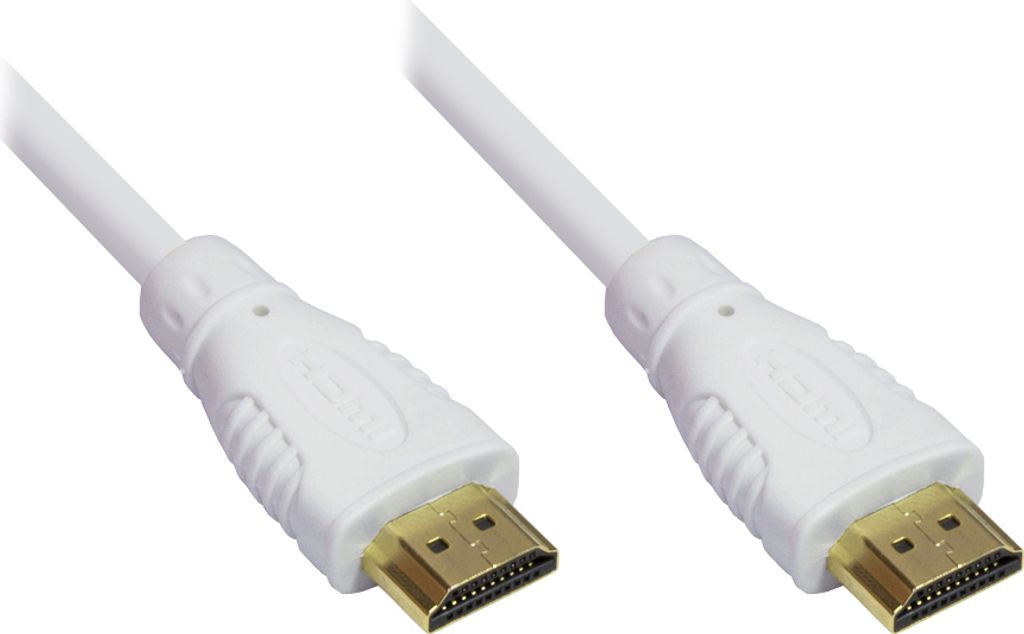Anschlusskabel High-Speed-HDMI -Kabel mit Ethernet, vergoldete Stecker, weiß, 10m, Good Connections