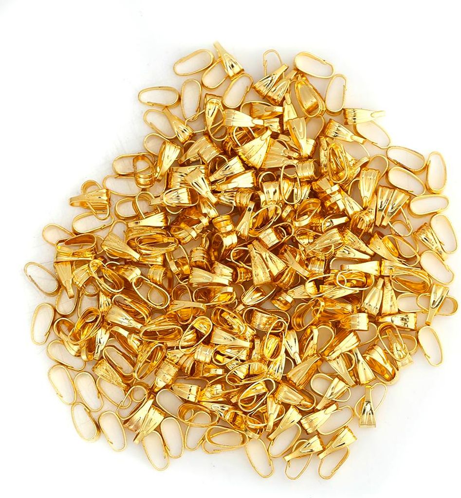 300 Stück/Beutel Anhänger-Verbindungsstücke, Klemmen, Verschlüsse, Schmuckverschlüsse, Legierungsösen (Gold)