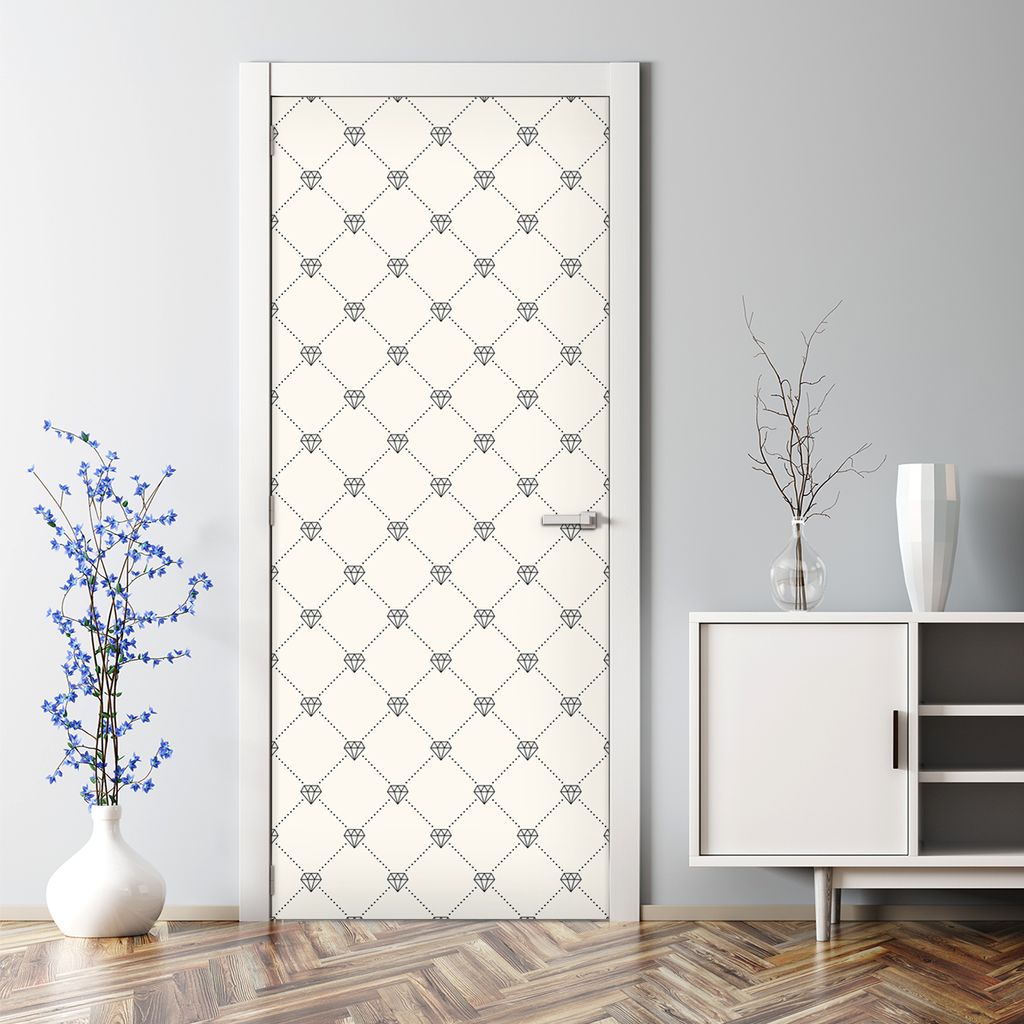 Dekorative Türposter selbstklebend Wandaufkleber Türaufkleber Linien grau und weiß 70 x 200 cm