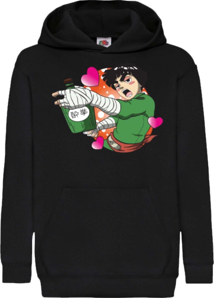 Kinder Kapuzenpullover Naruto Rock Lee, 7-8 Jahr - 128 / Schwarz