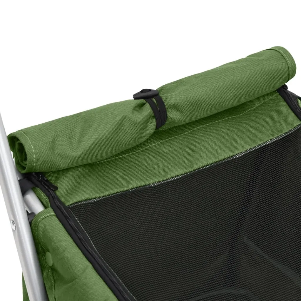 Chariot Chien Pliable Vert Toile 100x49x96 cm - Pliage Compact et Robuste