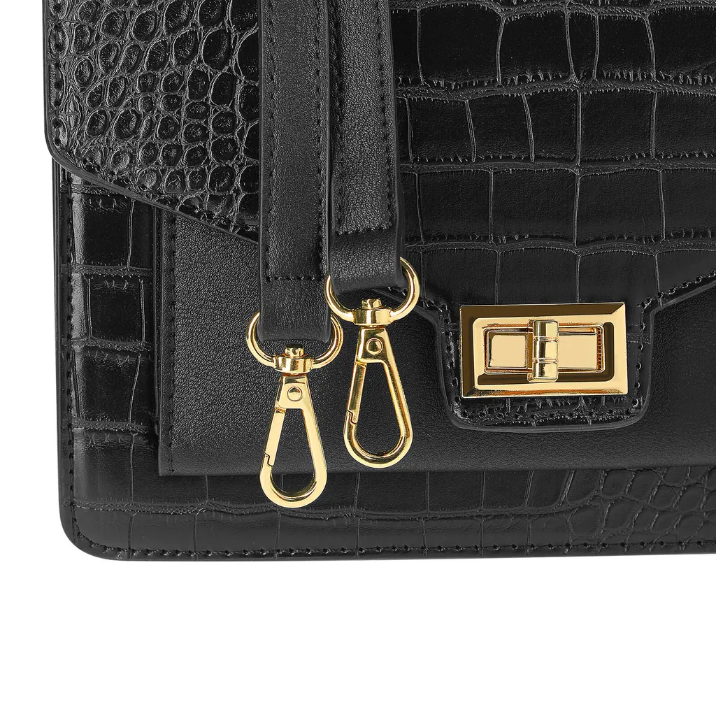 Regalo Donna: Borsa Gallantry Nera Coccodrillo | Elegante e Trendy - 6