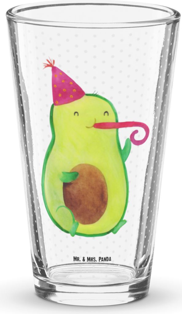 Mr. & Mrs. Panda Glas Avocado Geburtstag - Transparent - Geschenk, Party, Cocktailglas, Frucht, Longdrinkglas, Trinkglas, Überraschung, Feier, Tum...