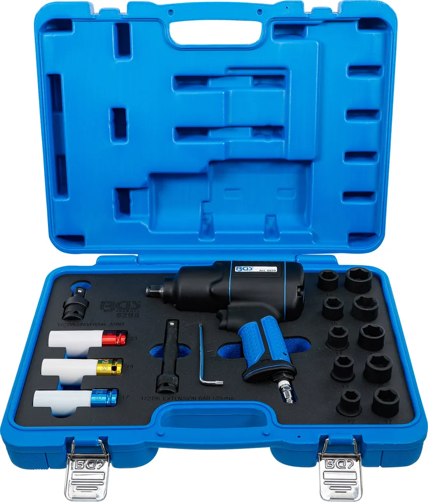 Clé à chocs 1/2 pouce 1200 Nm robuste avec 16 accessoires de serrage