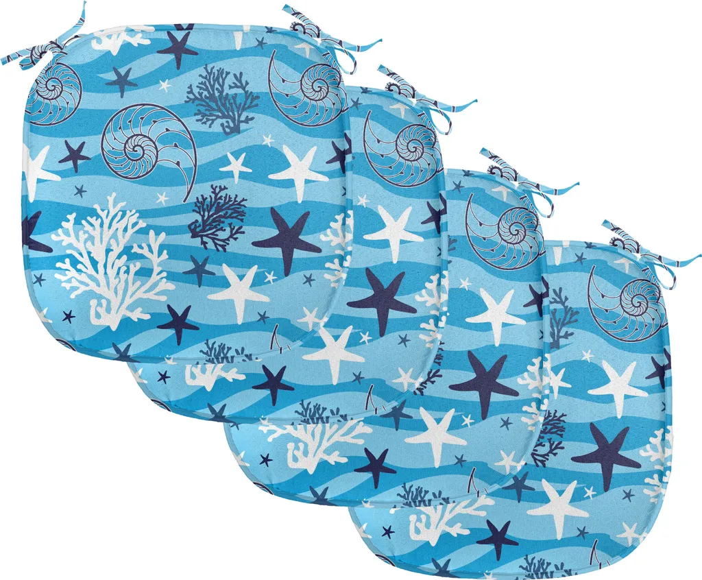 Coussin de Chaise Anti-Tache et Confortable 40x40 cm Lot de 4 Attaches