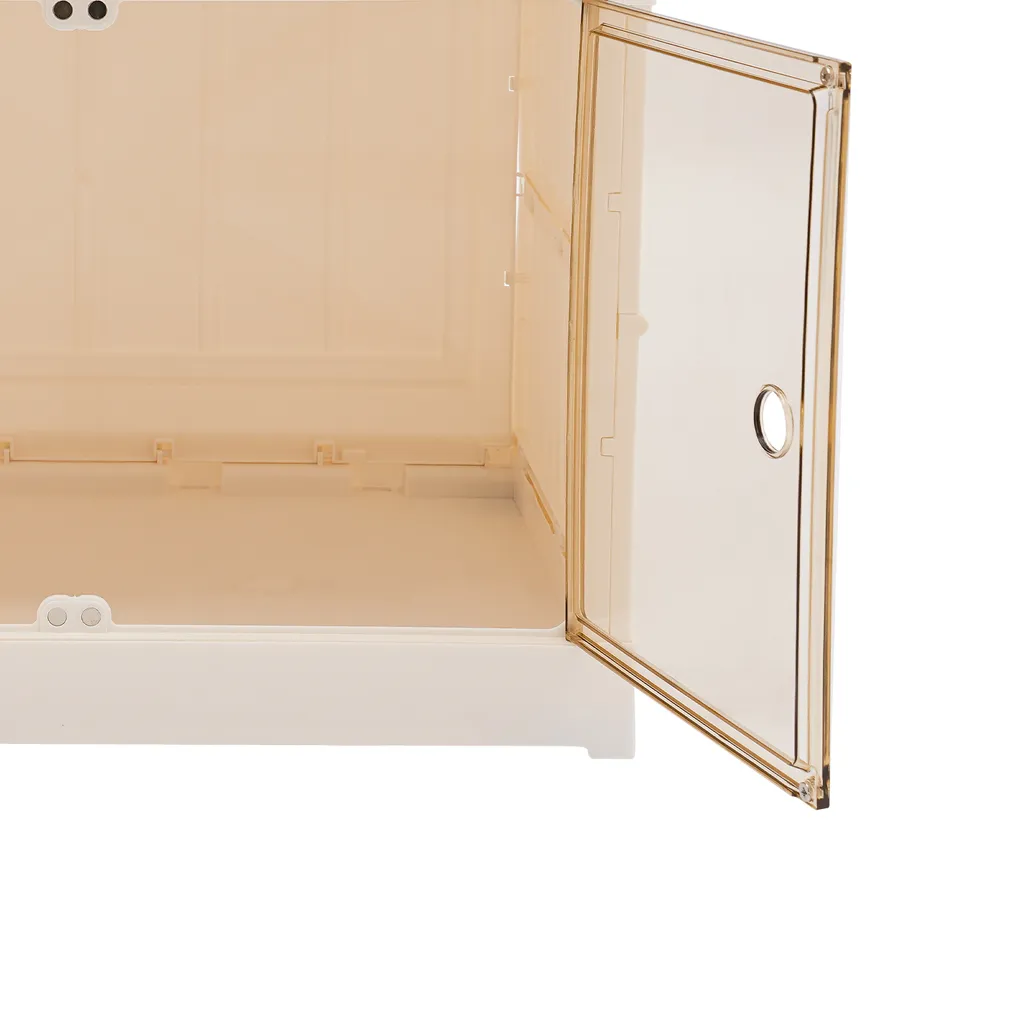 Boîte de rangement à chaussures pliable 3 étages blanc gain de place - 12