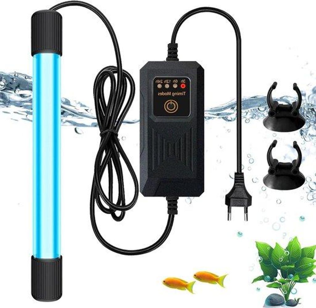 UV-Strahler mit Timer - 9 W UV-Licht, wasserdicht - für den Hausgebrauch in Aquarien und Schwimmbädern