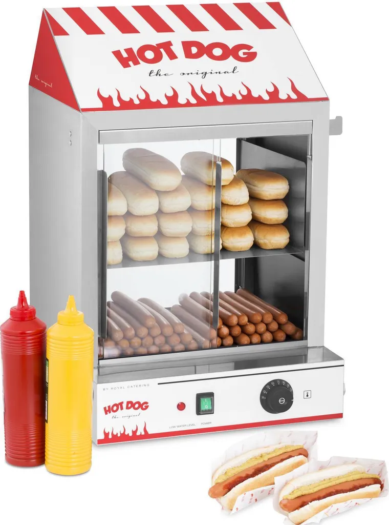 Royal Catering Cuiseur à hot-dogs 2000W - Appareil inox professionnel