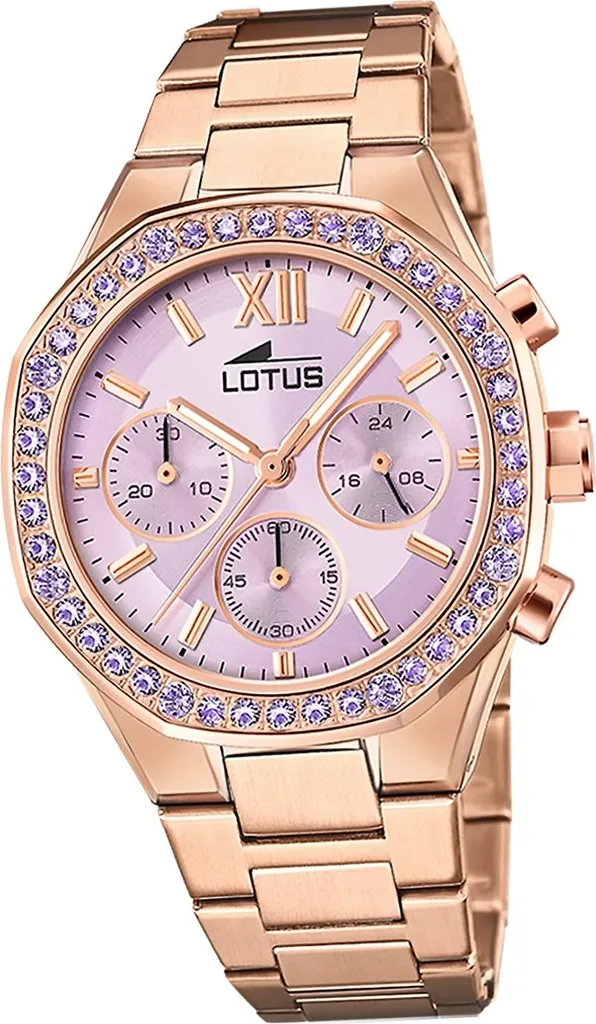 Montre bracelet femme Lotus en métal doré rose style classique chic