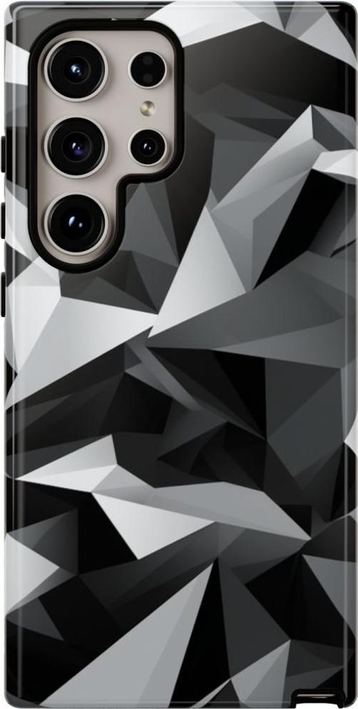Schwarz-graues geometrisches Muster – Hülle Kompatibel mit Samsung Galaxy S24 Ultra