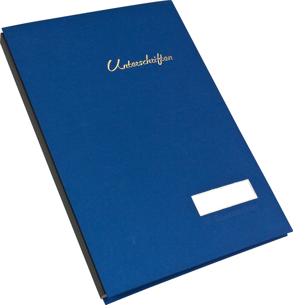 Soennecken Unterschriftsmappe 1491 DIN A4 20Fächer Leinen blau