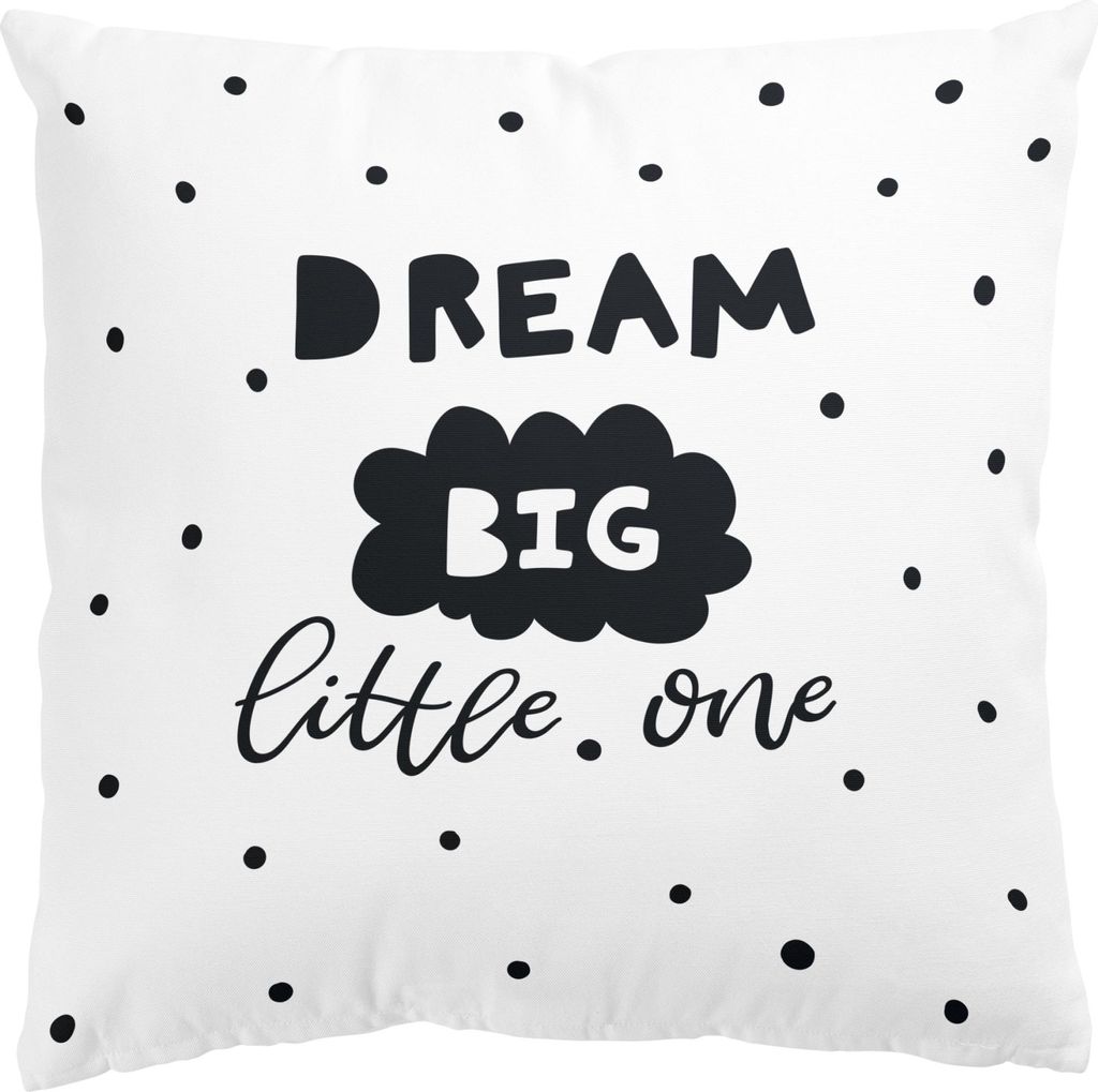 Dekokissen Sprüche draußen / Outdoor Zierkissen waschbar Punkte schwarz weiss Sofakissen ohne Füllung