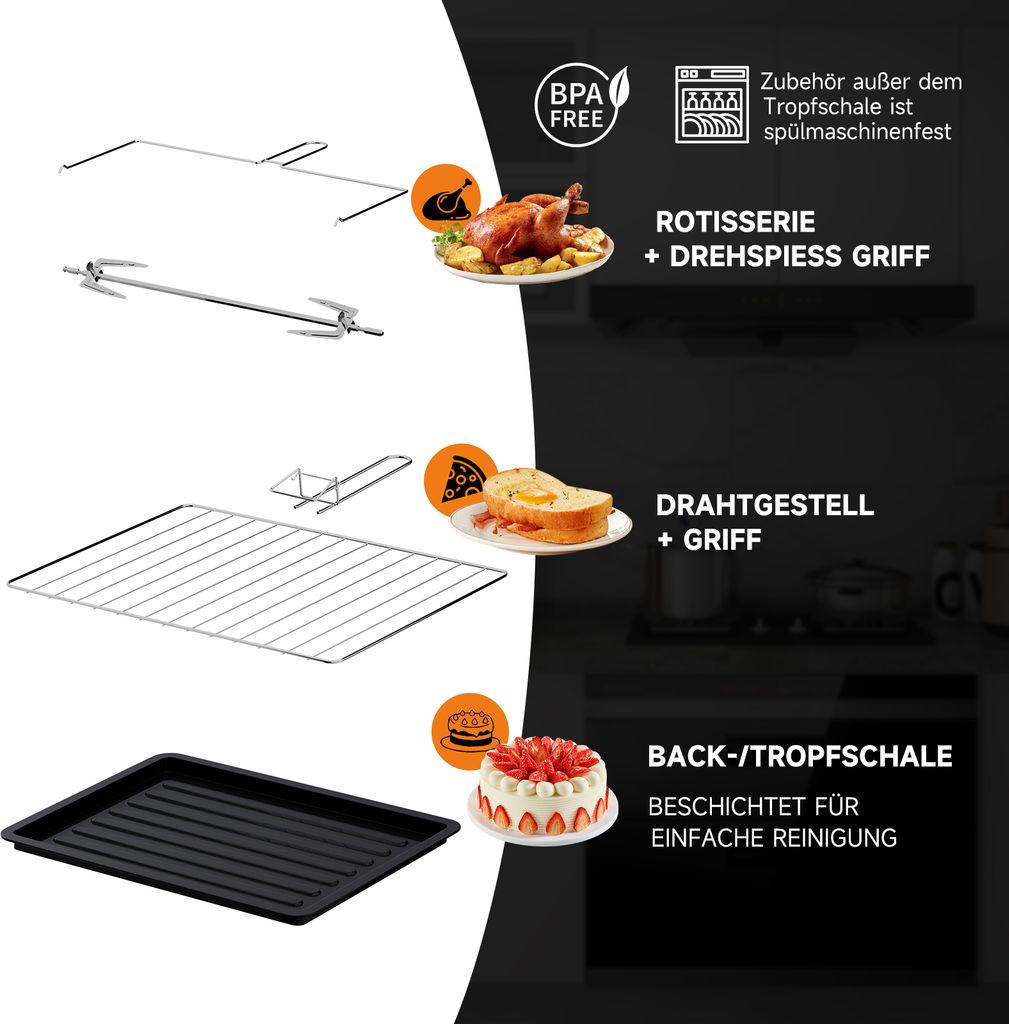HOMELUX Minibackofen mit Kochplatten und HäHnchengrill, 48L Produktbild 7