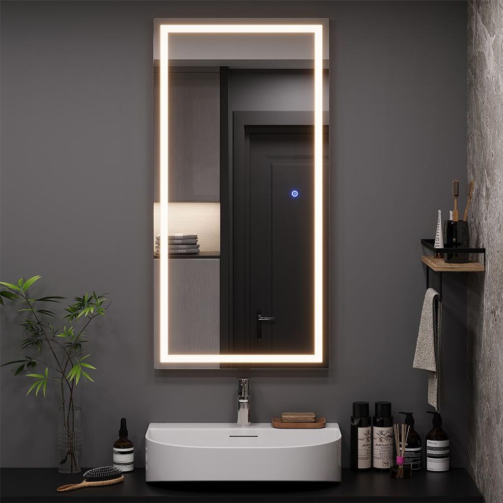 Vicco Badezimmerspiegel Miral, 50 x 100 cm mit Frontlight Produktbild 