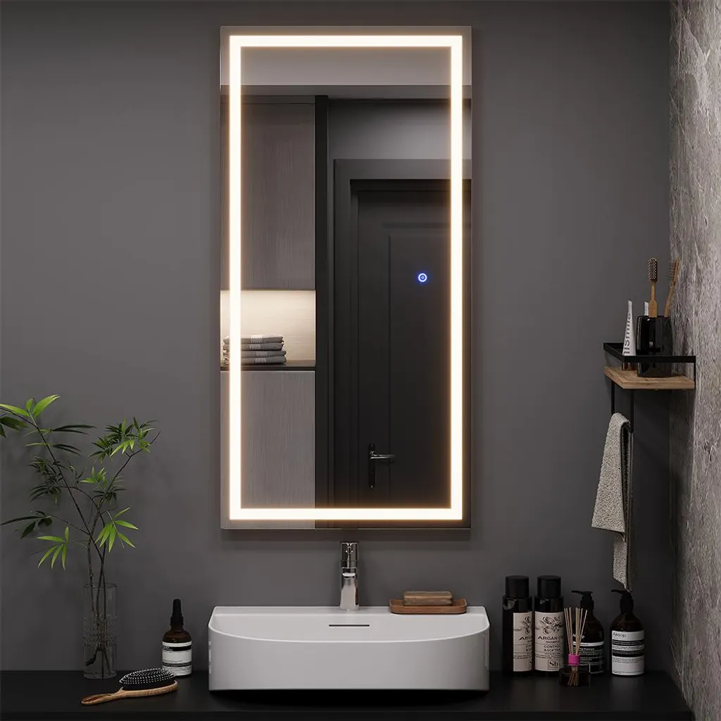 Miroir mural Vicco Miral 100x50cm avec éclairage frontal, Modèle 55490