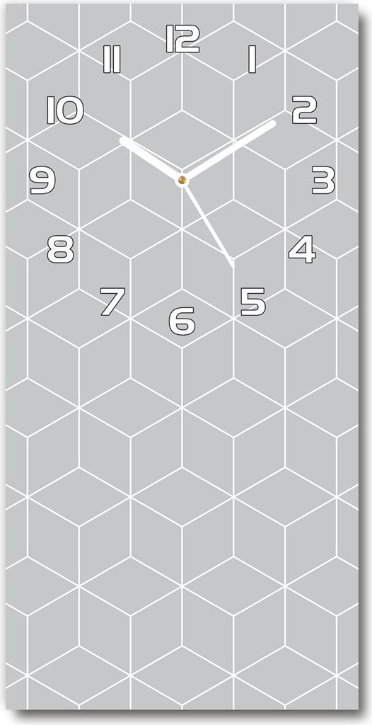 Wanduhr aus Glas – 30x60 cm - Glasbild - Glasuhr - Gehärtetes Glas -Geometrischer Hintergrund