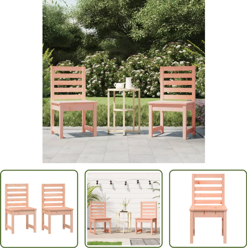 The Living Store Sedie da giardino 2 pezzi 50x48x91,5 cm in legno massiccio di abete Douglas