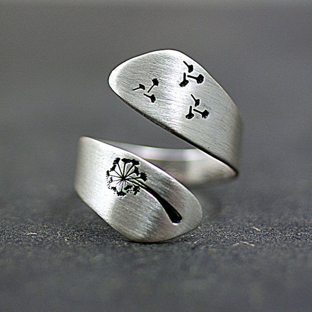 Einfache Frauen Löwenzahn Spirale Öffnung Finger Ring Einstellbar Party Schmuck Geschenk