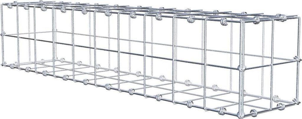 Gabione 100 cm x 20 cm x 20 cm (L x H x T), Maschenweite 10 x 10 cm, Spiralring