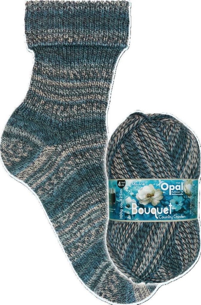 Opal Bouquet Mouliné Sockengarn,4-fach,75% Schurwolle Superwash,25% Polyamid,425m,100g 11682 Country Garden