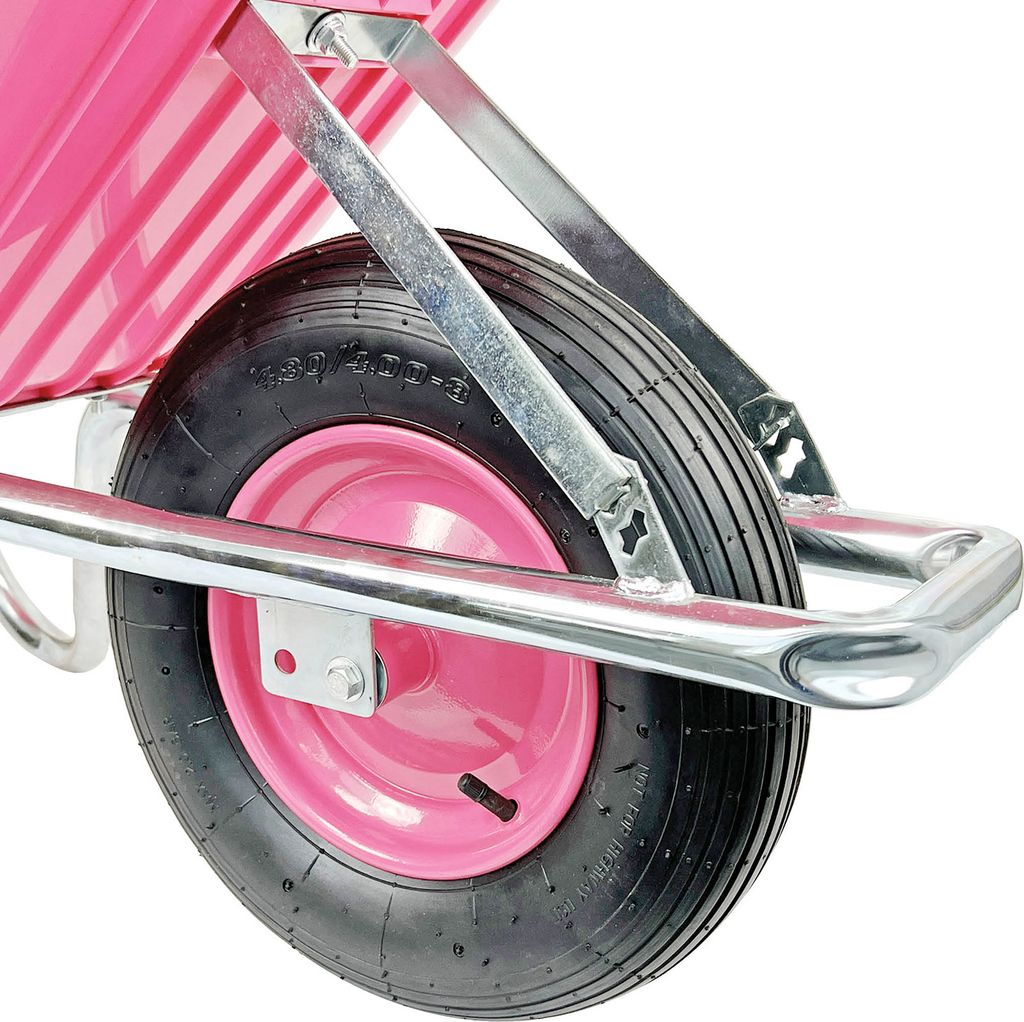 Matrix Schubkarre 100l 250kg Luftrad Kunststoffwanne Pink Produktbild 5